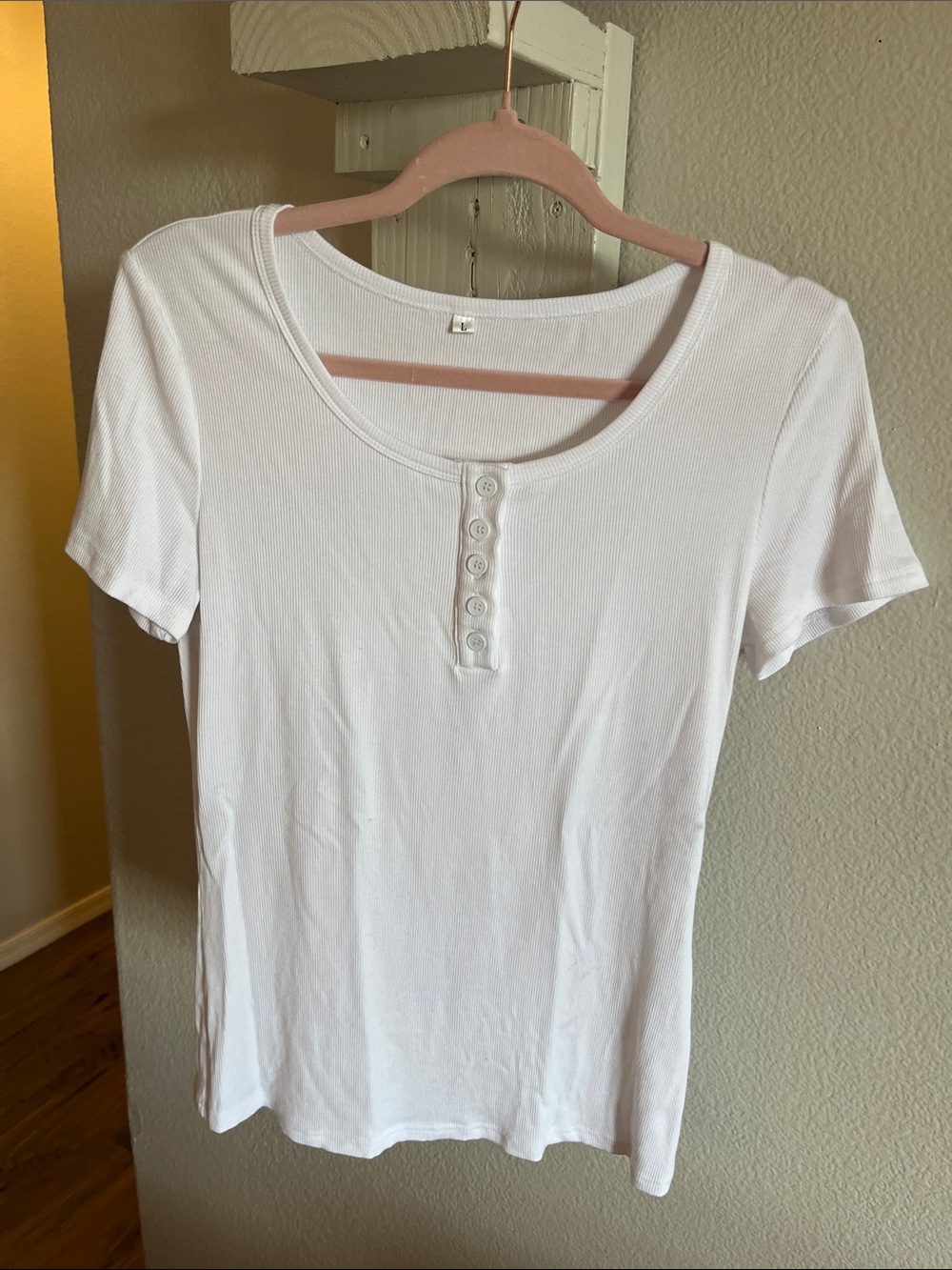 Classic White Short-Sleeve Henley Top - Women
